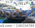 Tugboat at Onomichi Channel mooring site Tugboat at Onomichi Channel mooring site 136534789