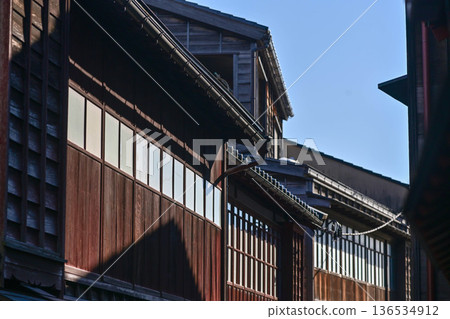 Higashi Chaya District with blue sky Higashi Chaya District with blue sky 136534912