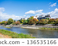 Kamogawa and Kyoto cityscape 136535166