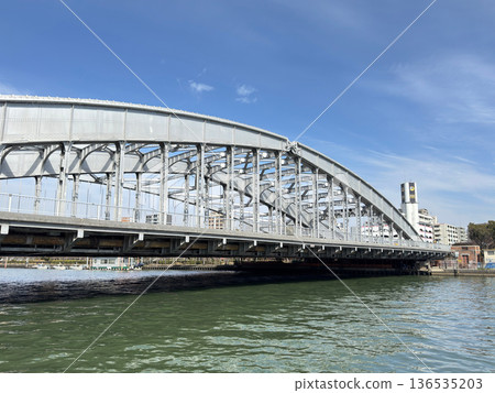 橫跨大川的櫻之宮大橋（大阪市北區/宮古島區） 136535203