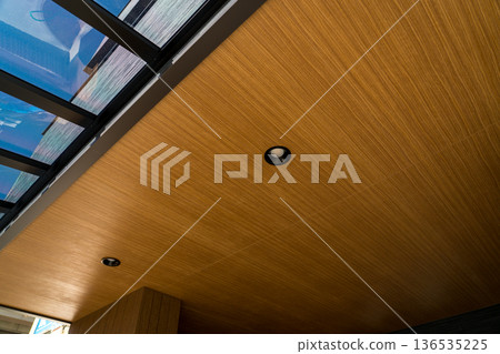 Wood-grained eaves ceiling custom-built house Wood-grained eaves ceiling custom-built house 136535225