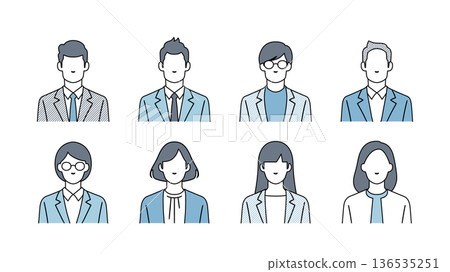 Set of business people faces Set of business people faces 136535251