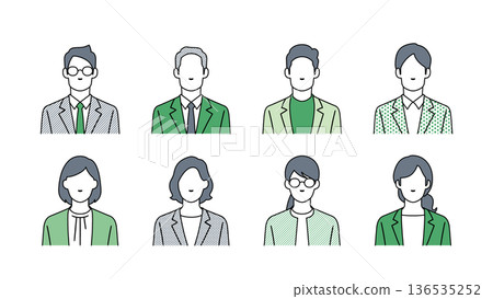 Set of business people faces Set of business people faces 136535252