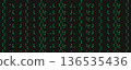 Green digital square dots in vertical columns 136535436