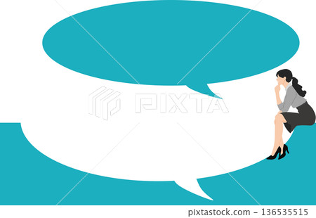 Illustration of a woman thinking 136535515