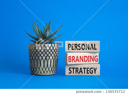 Personal Branding Strategy symbol. Wooden blocks with words Personal Branding Strategy. Beautiful blue background with succulent plant. Business concept. Copy space. Personal Branding Strategy symbol. Wooden blocks with words Personal Branding Strategy. Beautiful blue background with succulent plant. Business concept. Copy space. 136535712