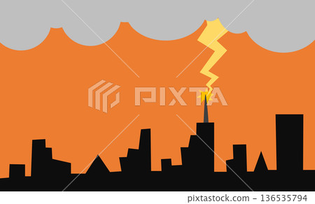 Illustration of lightning (lightning rod) Illustration of lightning (lightning rod) 136535794