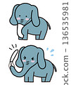 一幅大象戴著口罩打噴嚏的插圖 136535981