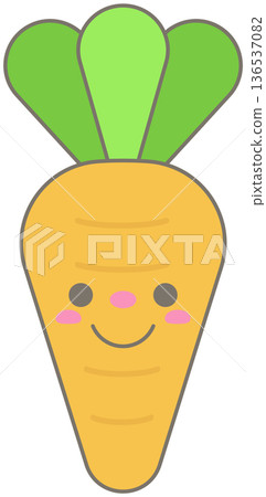 Cute Pastel Easter Carrot Character with Funny Face for Spring Season Cute Pastel Easter Carrot Character with Funny Face for Spring Season 136537082