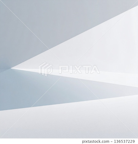 Clean white geometric background: a clean abstract illustration with architectural aesthetic and ample copy space 136537229