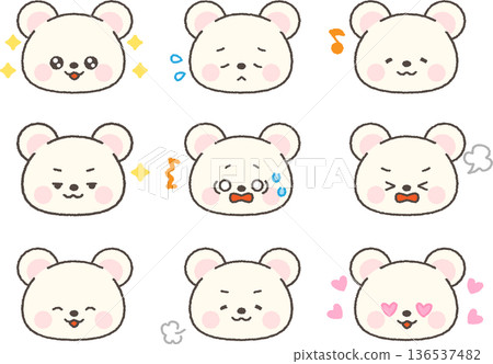 北極熊臉部圖標,滑稽表情,帶有線條 北極熊臉部圖標,滑稽表情,帶有線條 136537482