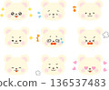 北極熊臉部圖標，滑稽臉部表情集，無線條 136537483
