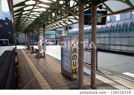 Bus stop in front of Uwajima Station, Ehime Prefecture Bus stop in front of Uwajima Station, Ehime Prefecture 136538339