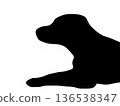 Relaxing dog silhouette 136538347