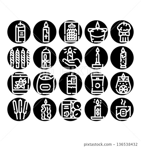 Aromatic and decorative candle types collection Aromatic and decorative candle types collection 136538432
