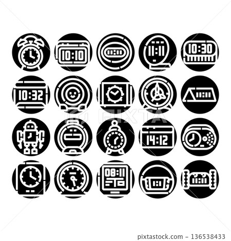 Collection of time management and alarm clock concepts Collection of time management and alarm clock concepts 136538433