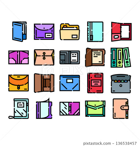 Office folders and document organization stationery collection Office folders and document organization stationery collection 136538457