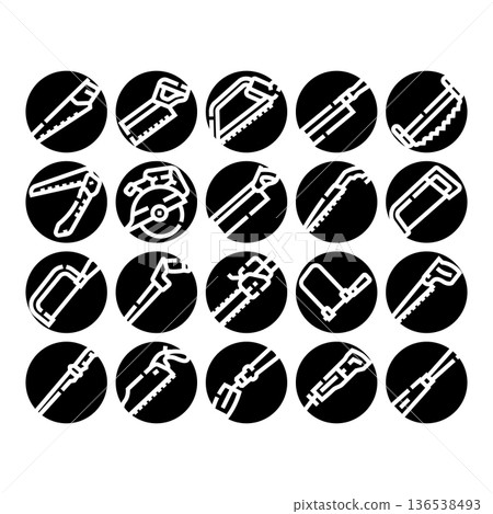 Hand and power saw cutting tools collection Hand and power saw cutting tools collection 136538493