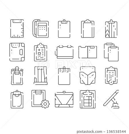 Clipboards file management and document organization icons 136538544
