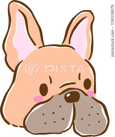 angry french bulldog face cartoon character hand drawn whimsical expression angry french bulldog face cartoon character hand drawn whimsical expression 136539076