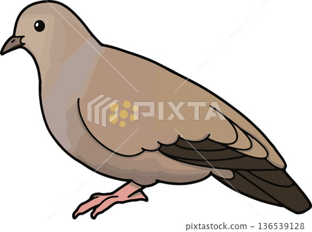 金斑奔跑鴿子插圖（風景，透明背景） 136539128