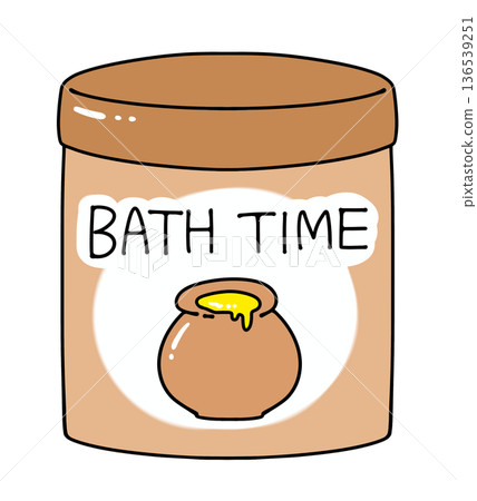 簡約易用的浴鹽瓶，蜂蜜香味，固體塗料 136539251