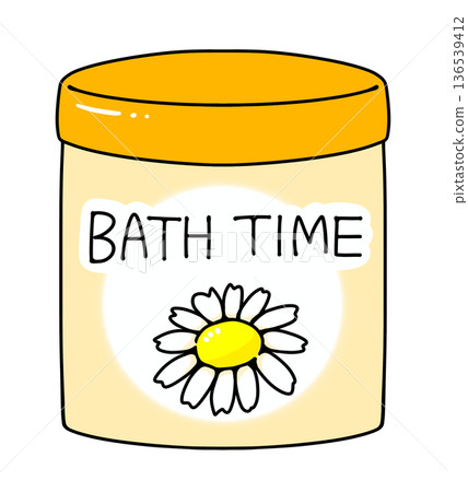 Simple and easy bath salt bottle, chamomile scent, solid color Simple and easy bath salt bottle, chamomile scent, solid color 136539412