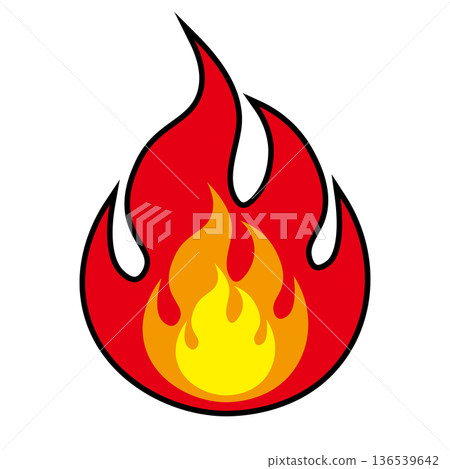 Simple flame icon on white background 136539642