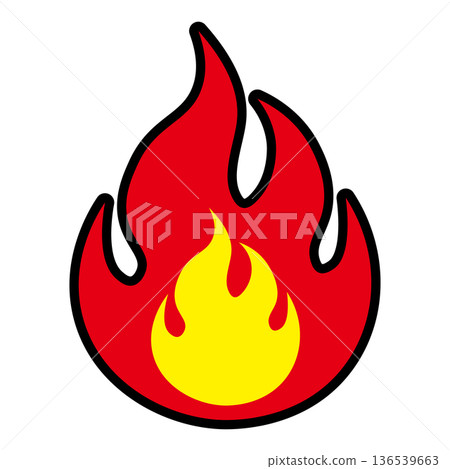 白色背景上的簡單火焰圖標 136539663