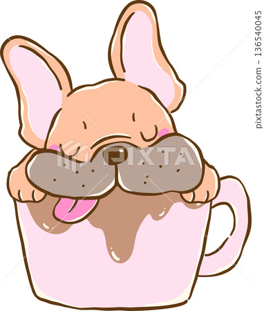 Belp funny french bulldog in coffee cup hand drawn frenchie derp dog coffee addict Belp funny french bulldog in coffee cup hand drawn frenchie derp dog coffee addict 136540045