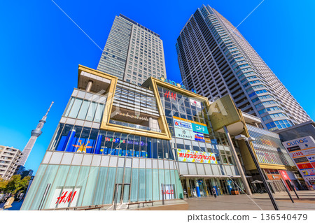 Cityscape of Sumida Ward, Tokyo Olinas Mall and Olinas Tower 136540479