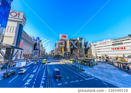 Cityscape of Sumida Ward, Tokyo Kinshicho Station South Exit Cityscape of Sumida Ward, Tokyo Kinshicho Station South Exit 136540510
