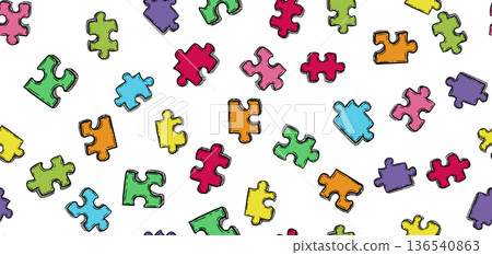 puzzle, vector, jigsaw 136540863