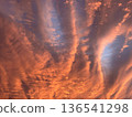 Winter red sunset clouds and sky 136541298