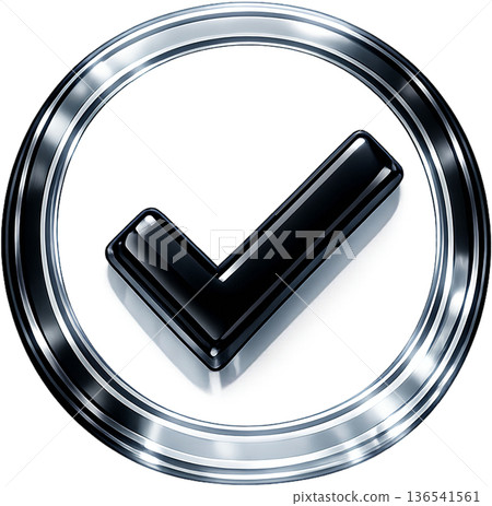 玻璃變形風格的 3D 盾牌圖示（勾號） 表示認可、成功、安全、保護 透明 136541561