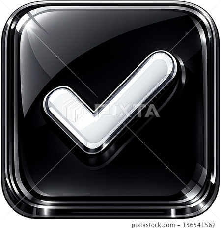 玻璃變形風格的 3D 盾牌圖示（勾號） 表示認可、成功、安全、保護 透明 136541562