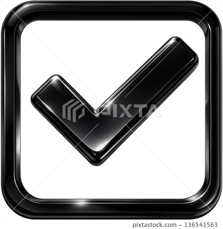 玻璃變形風格的 3D 盾牌圖示（勾號） 表示認可、成功、安全、保護 透明 136541563