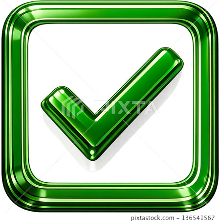 玻璃變形風格的 3D 盾牌圖示（勾號） 表示認可、成功、安全、保護 透明 136541567