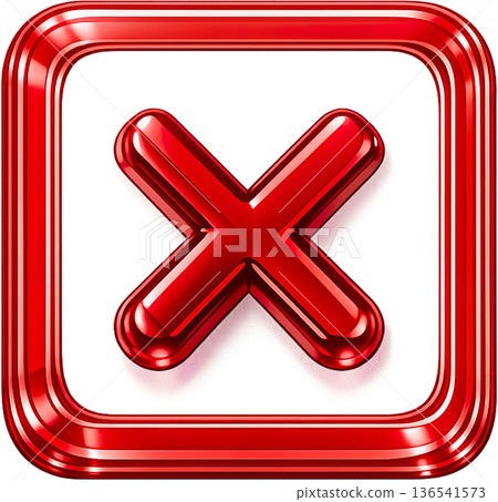 透明玻璃質感 3D 盾牌圖示（十字標記）安全、拒絕、錯誤、保護符號 136541573