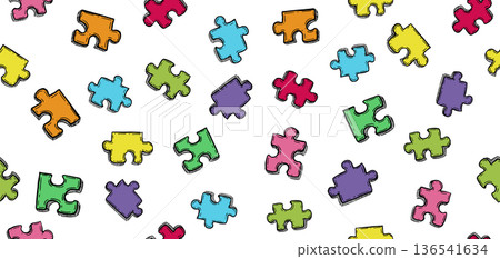 puzzle, vector, jigsaw 136541634