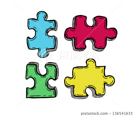 puzzle, vector, jigsaw 136541635