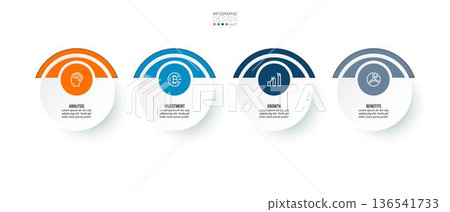 Template with step business infographic or option design. 136541733