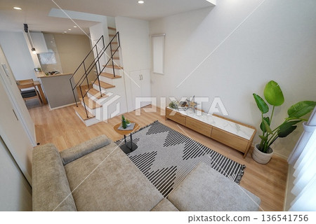 Stylish living of a pet living designer house Stylish living of a pet living designer house 136541756