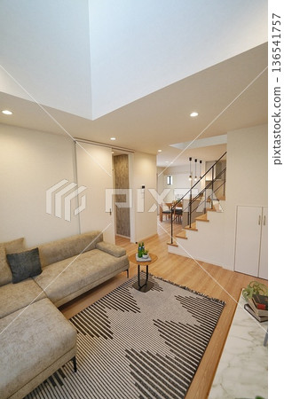 Stylish living of a pet living designer house Stylish living of a pet living designer house 136541757