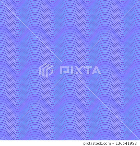 Blue wavy line pattern normal map 136541958