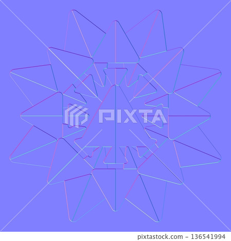 Snowflake Geometric Shape 3D Normal Map Texture Snowflake Geometric Shape 3D Normal Map Texture 136541994