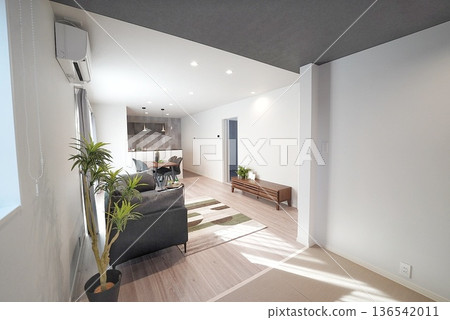 Living dining in a newly built house 136542011