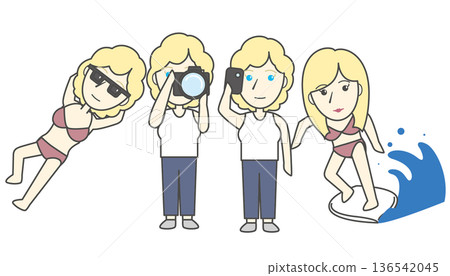 Caucasian woman illustration Caucasian woman illustration 136542045