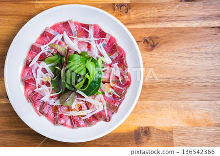 Yellowtail carpaccio Yellowtail carpaccio 136542366