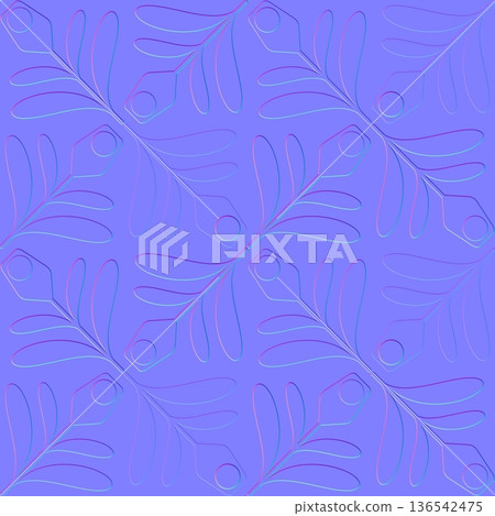 Stylized Plant Foliage 3D Normal Map Texture 136542475